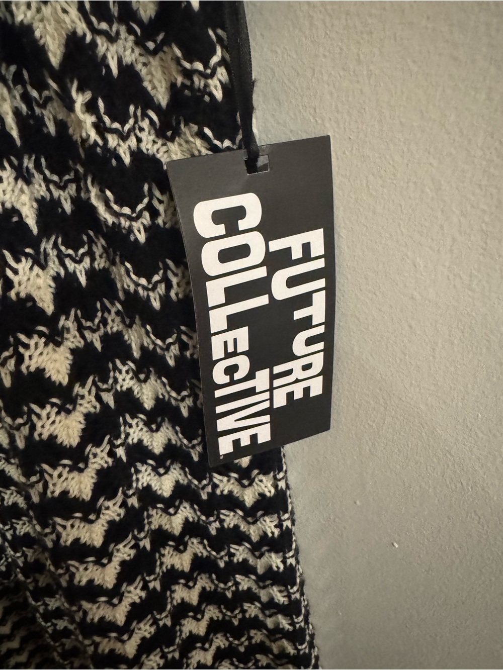 Future Collective Houndstooth Sleeveless Knit dress - Black & Cream - Picture 3 of 5